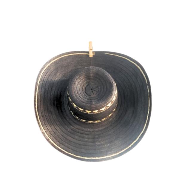 Sombrero vueltiao 15 vueltas color negro